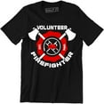 thumbnail image 1 of Firefighter Volunr Fire Rescue Thin Red Line Department Mens Tee, 1 of 4