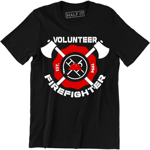 Firefighter Volunr Fire Rescue Thin Red Line Department Mens Tee