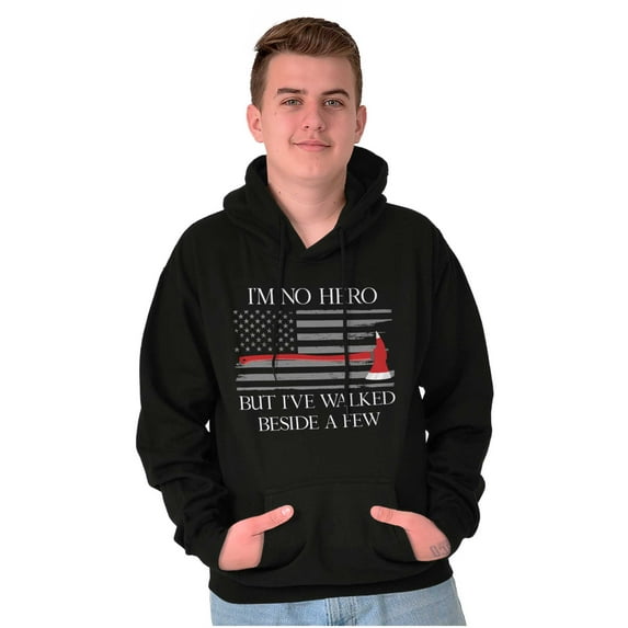 Firefighter Walked Beside Heroes Unisex Plus Fleece Graphic Hoodie Brisco Brands 4X