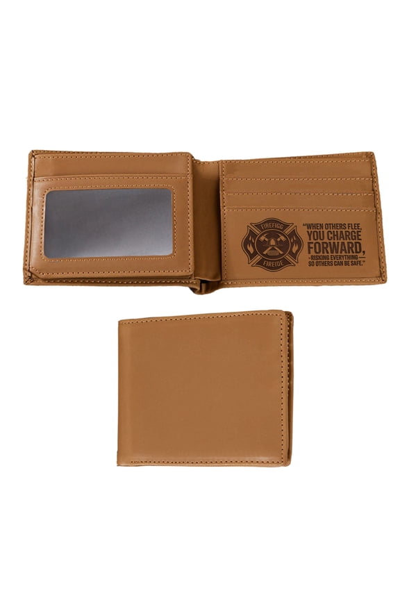 Firefighter Wallet for Men Meaningful Gift Honoring Bravery and Sacrifice Gift for Christmas or Fire Department Recognition, Leather Wallet, Mens Wallet, Bifold Wallet for Men