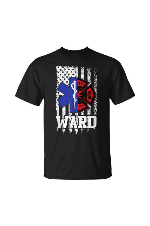 Firefighter Ward Personalized Firefighter Ems Emt American Flag V3 TShirt