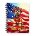 thumbnail image 1 of Firefighter Yorkshire Terrier Hero Rescue Fire Dept Fireman USA Flag Spiral Bound Journal Yorkie Dog Lover Gifts 5x7in Spiral Notebook - 02026, 1 of 5