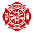 thumbnail image 1 of Firefighter's Mom (T29) Maltese Cross 4" Vinyl Decal Sticker Car Window, 1 of 1