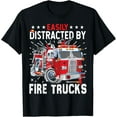 thumbnail image 1 of Firefighters Easily Distracted By Fire Trucks Men Boys Kids T-Shirt, 1 of 4