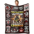 thumbnail image 1 of Firefighters Gifts Blanket, Heavyweight Polyester Fireman Decorative Throw, 60"X50", Ideal Fire Department Gifts for Adults, 1 of 6
