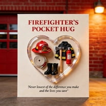 Firefighters Pocket Hug A Little Pocket Hug, Pocket Hug for Daughter Hug Gift, Pocket Hugs for Women Hug Gifts, Greeting Card Gifts A Pocket Gift(1pcs)