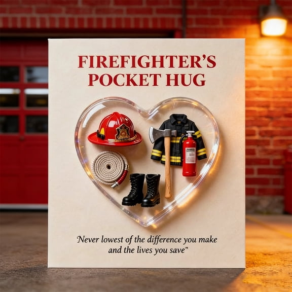 Firefighters Pocket Hug A Little Pocket Hug, Pocket Hug for Daughter Hug Gift, Pocket Hugs for Women Hug Gifts, Greeting Card Gifts A Pocket Gift(1pcs)