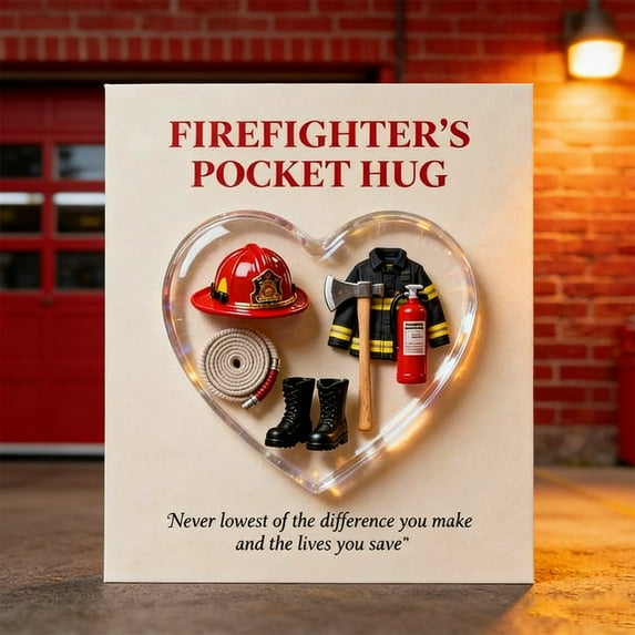 Firefighters Pocket Hug A Little Pocket Hug, Pocket Hug for Daughter Hug Gift, Pocket Hugs for Women Hug Gifts, Greeting Card Gifts A Pocket Gift(1pcs)