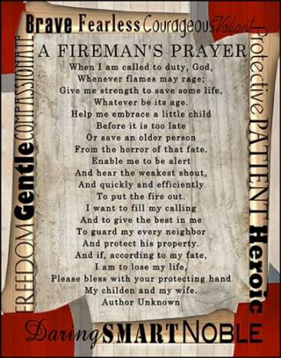 Firefighters Prayer Canvas Art - Lisa Wolk (24 x 30)