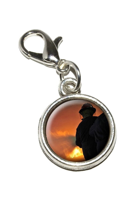 Firefighters fighting Fire - Firemen Bracelet Charm