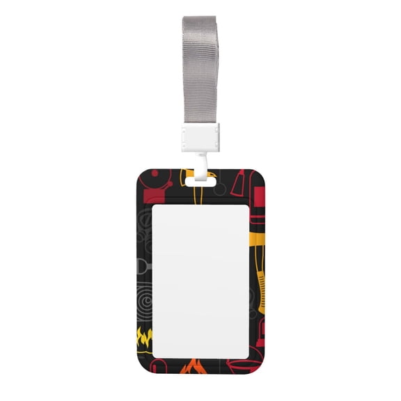Firefighting Items Fire Firefighter Fighter Badge Holder with Lanyard ID Name Work Card Tag Protector Case for Teacher Nurse Doctor Office