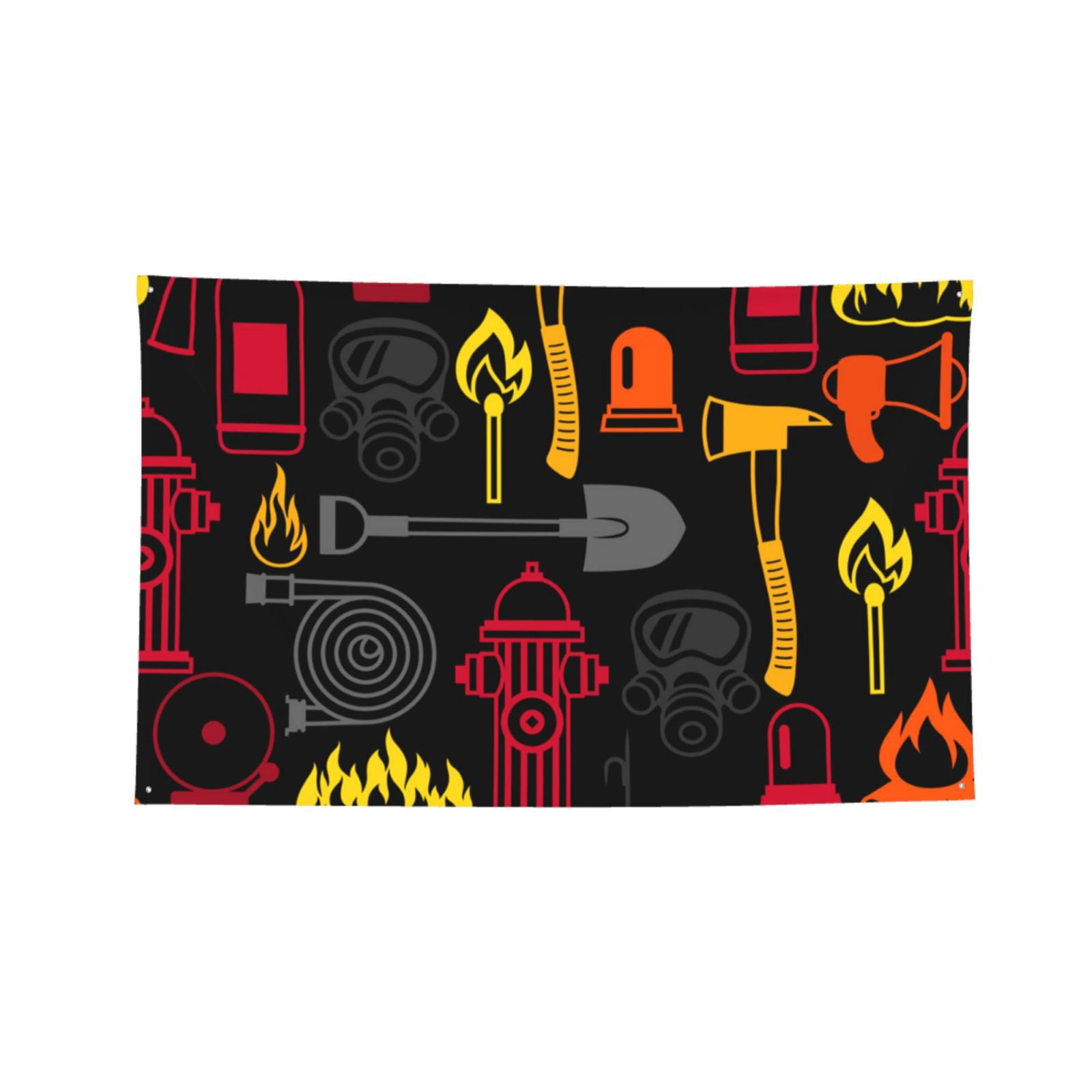 Firefighting Items Fire Firefighter Fighter Four Hole Decorated Banner Flag for Garden Yard Home Decoration Indoor Outdoor 4x6 Ft