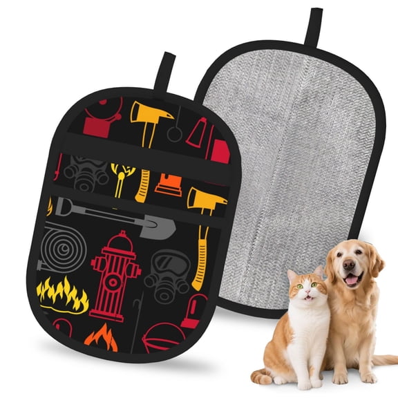 Firefighting Items Fire Firefighter Fighter Pet Hair Remover Glove, Reusable Dog & Cat Fur Removal Brush Electrostatic Cleaning Tool