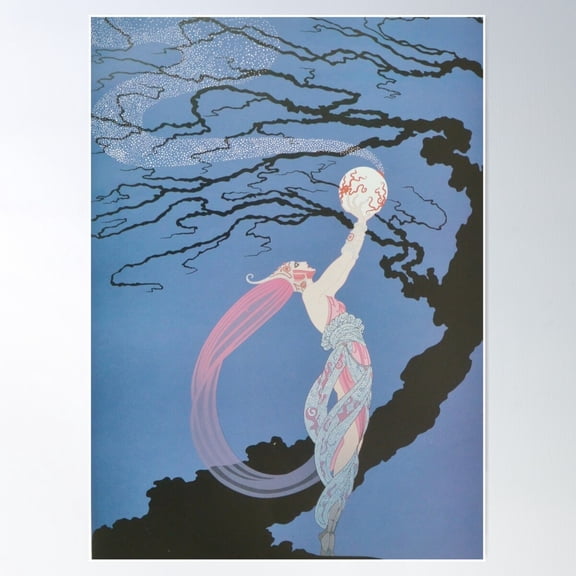 Fireflies By Romain De Tirtoff - Vintage Art Poster Wall Art, Modern Wall Decor For Living Room Bedroom, 8x12 UNFRAMED