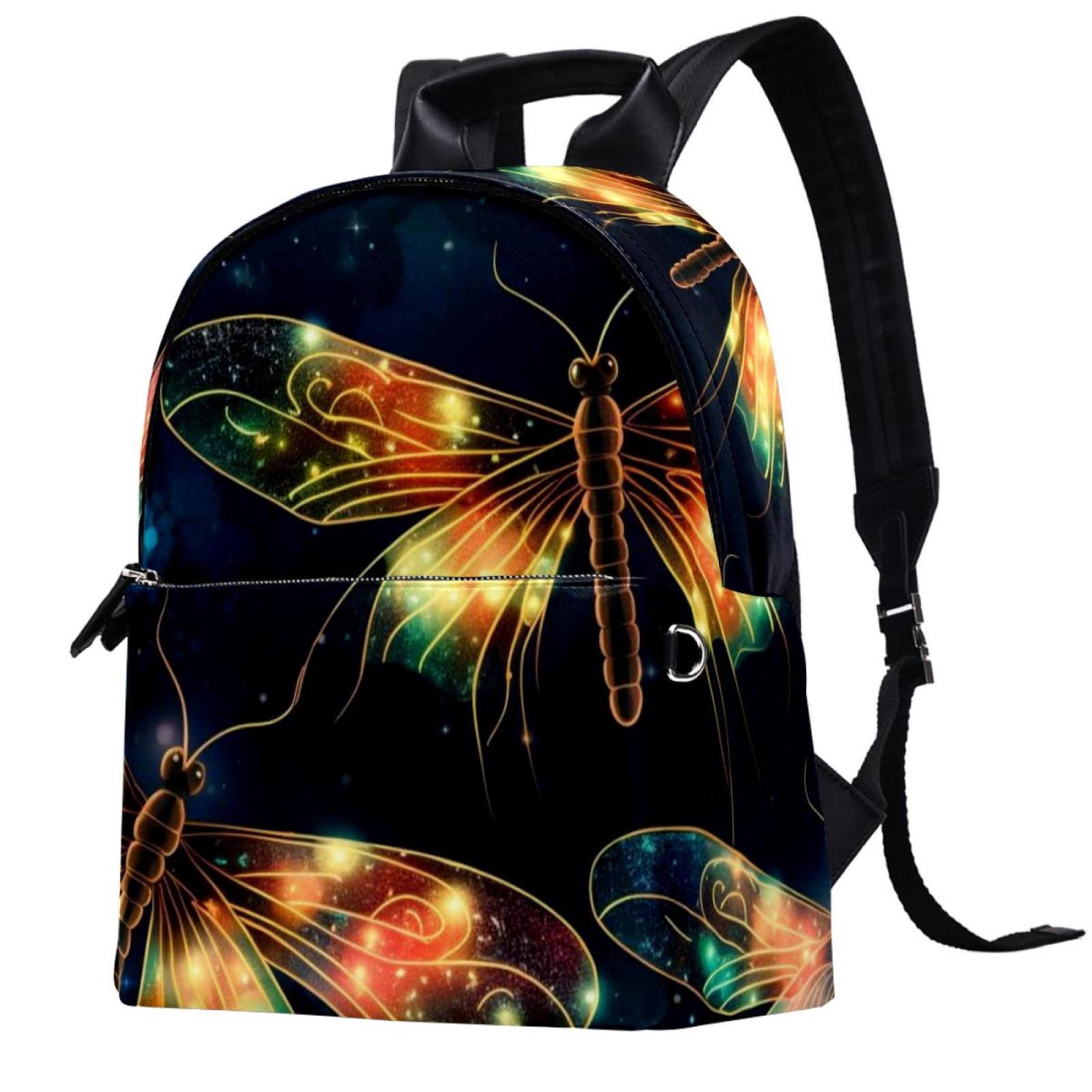 Fireflies Lightweight Leather Backpack with Adjustable Shoulder Straps ...