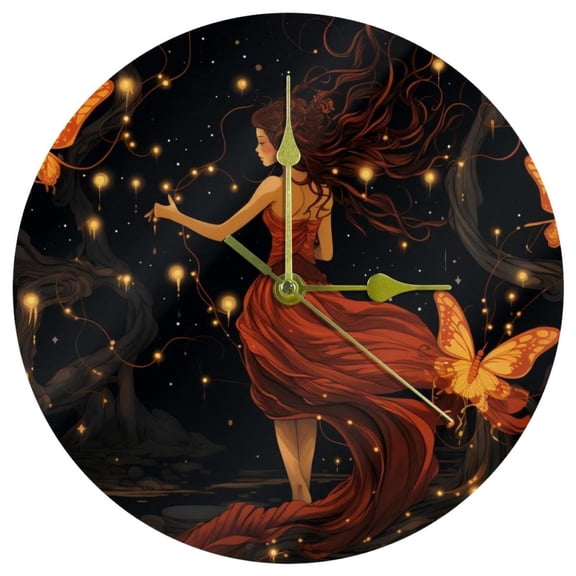 Firefly Acrylic Circular Wall Clock - Modern Design, Silent Sweep Movement, Battery Operated - Stylish Home Decor - 12 Inch Diameter