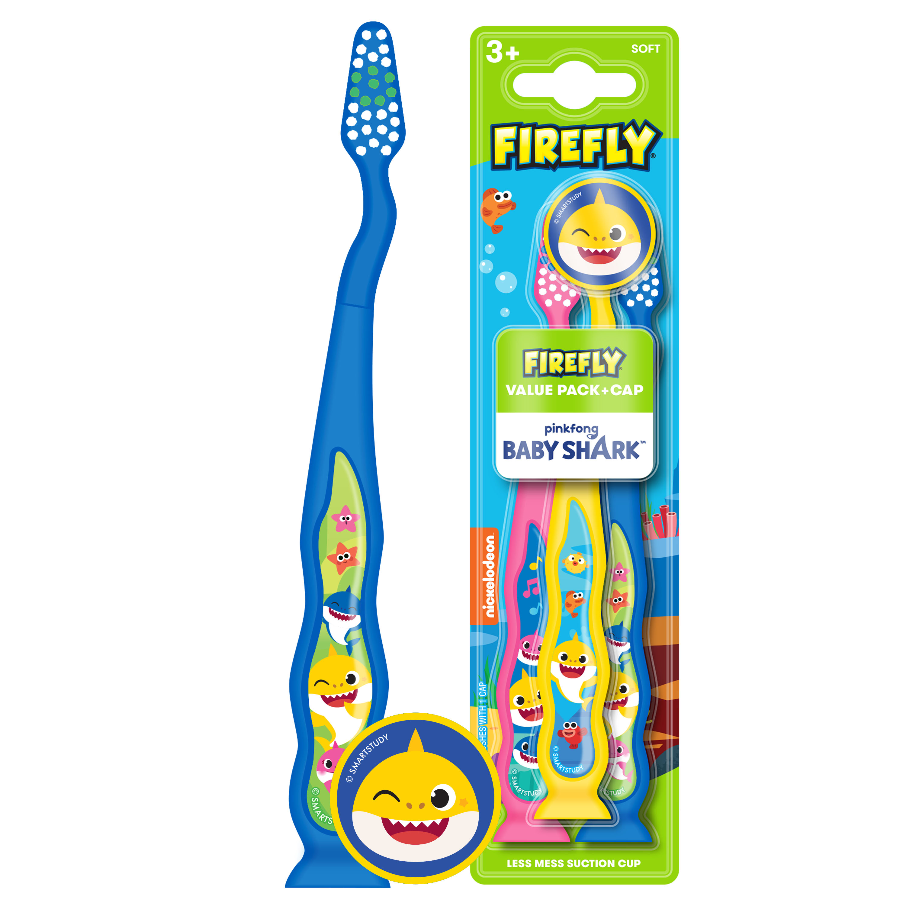 Firefly Sea N' Sound, Baby Shark Toothbrush, Premium Soft Bristles, 1 Minute Timer, Less Mess