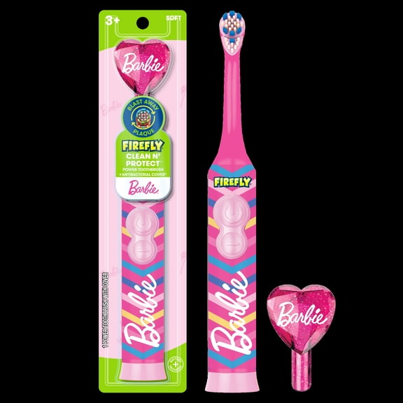 Firefly Clean N' Protect Kids Toothbrush with Cover, Barbie, Soft