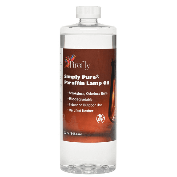 Firefly Fuel Premium Liquid Paraffin Lamp Oil for Indoor Use 32 oz - Indoor Smokeless Odorless Paraffin Oil Fuel for Lamps, Lanterns, Candles, Long-Lasting Clean Burn, Kosher