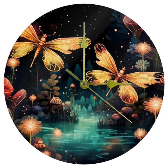 Firefly Circular Wall Clock, Acrylic Material, Elegant Decor - 200 Characters!
