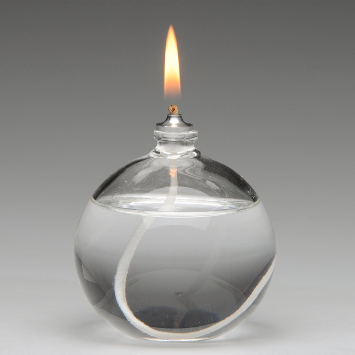 Firefly Clear Round Glass Oil Candle Lamp | Refillable and Unscented ...