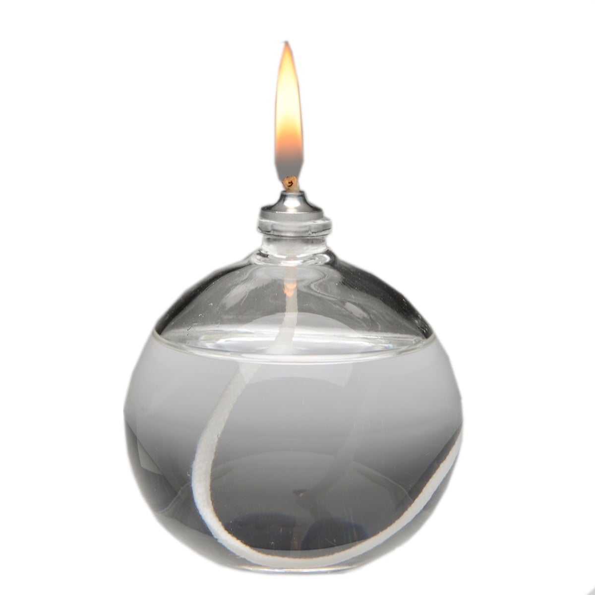 Firefly 2.75 oz Unscented Oil Candle Lamp, Clear Round Glass, Refillable, 2.6mm Wick