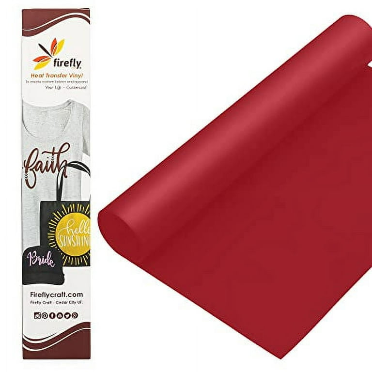 Firefly Craft - 3D Red Heat Transfer Vinyl Sheets - Iron on Vinyl for Cricut and Silhouette - Brick Style Heat Press Vinyl for Shirts, Art, Crafts