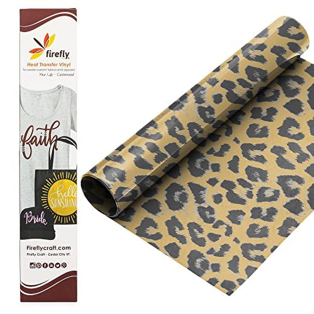 Firefly Craft Elastic Foil Leopard Heat Transfer Vinyl HTV Vinyl for
