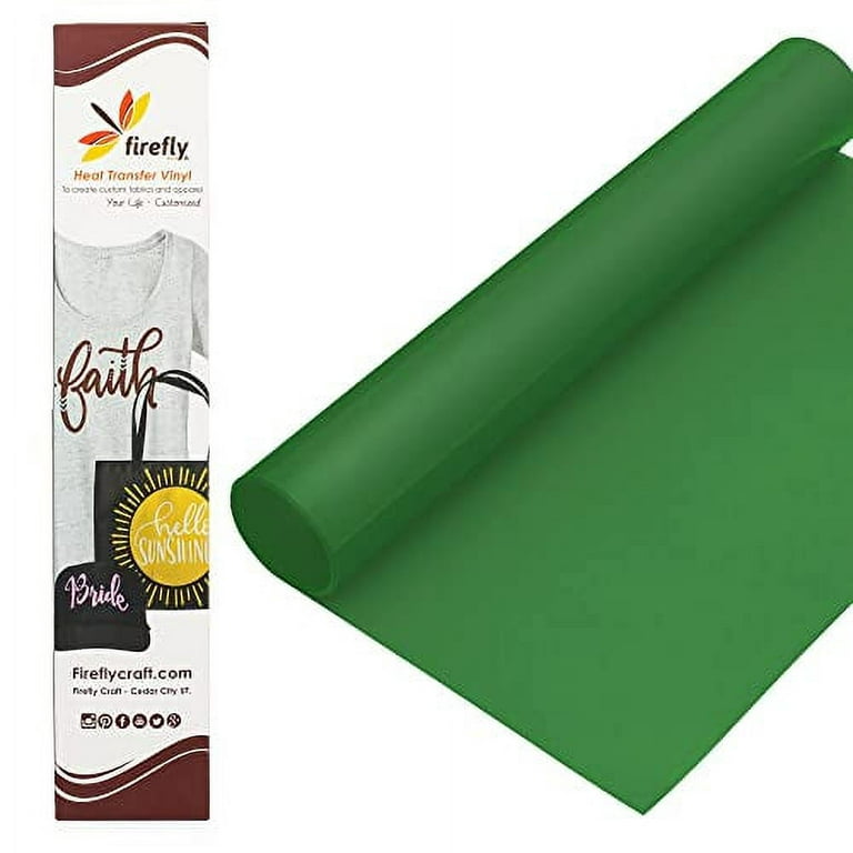 Firefly Craft Flocked Green Heat Transfer Vinyl - HTV Vinyl for Cricut -  Heat Press Vinyl for Shirt Transfers - Iron On Fabric Sheets - 3 Pieces,  12