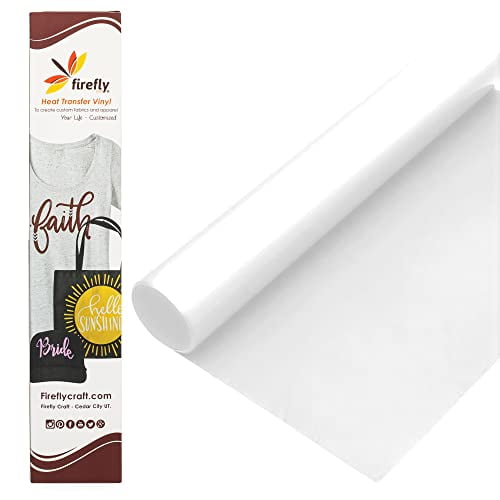 Firefly Craft Foam White Heat Transfer Vinyl Sheet, Foaming White HTV Vinyl, Puffy White Iron On Vinyl for Cricut and Silhouette