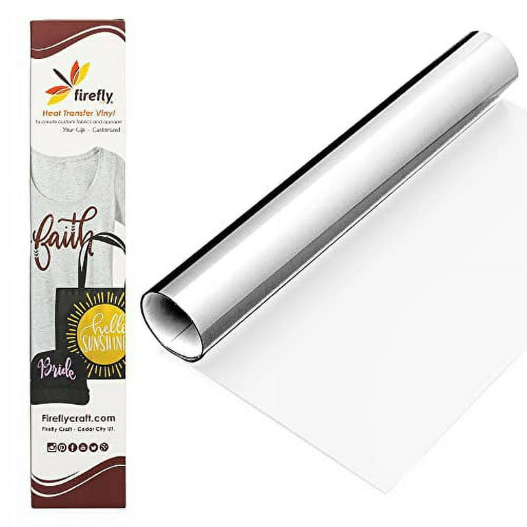 Firefly Craft Metallic Heat Transfer Vinyl Sheets - Silver HTV - Iron