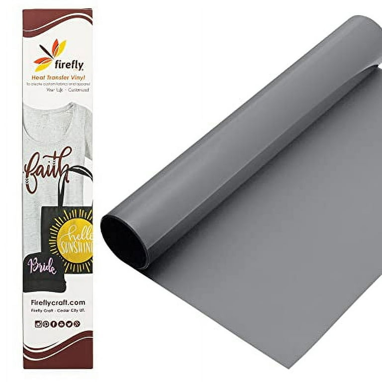 Firefly Craft Heat Transfer Vinyl Sheets - Grey HTV - Iron On Vinyl for  Cricut, HTV Vinyl Sheets, Vinyl Iron On, Easy Cut & Weed, Compatible with