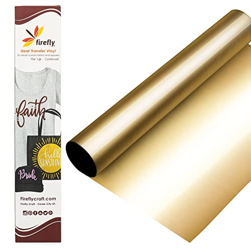 Firefly Craft Heat Transfer Vinyl Sheets - Gold HTV - Iron On Vinyl for  Cricut, HTV Vinyl Sheets, Vinyl Iron On, Easy Cut & Weed, Compatible with  Cricut & Silhouette Cameo 