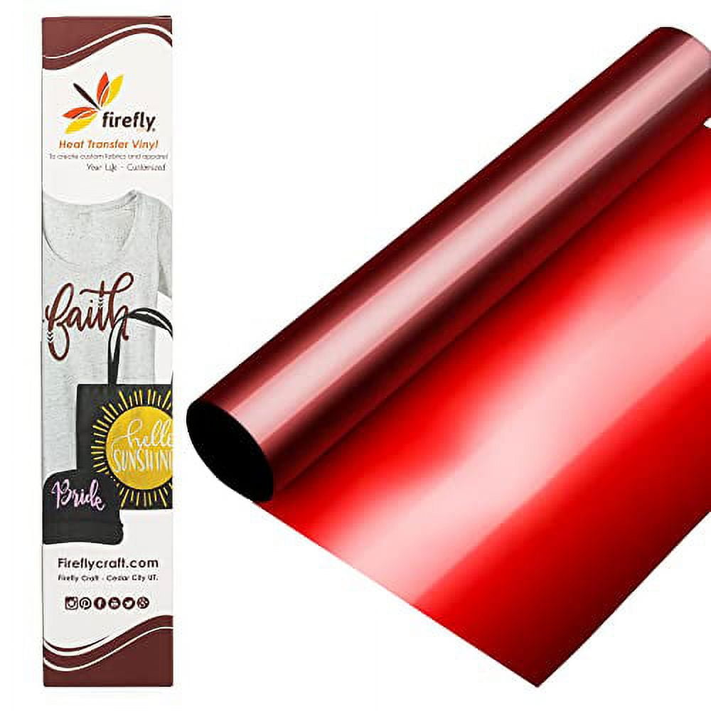 Firefly Craft Metallic Heat Transfer Vinyl Sheets - Red HTV - Iron On Vinyl  for Cricut, HTV Vinyl Sheets, Vinyl Iron On, Easy Cut & Weed, Compatible  with Cricut & Silhouette Cameo 
