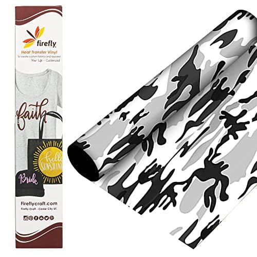 Firefly Craft Pattern Heat Transfer Vinyl Sheets - Grey Camo HTV - Iron On  Vinyl for Cricut, HTV Vinyl Sheets, Vinyl Iron On, Easy Cut & Weed, for  Cricut & Silhouette Cameo 