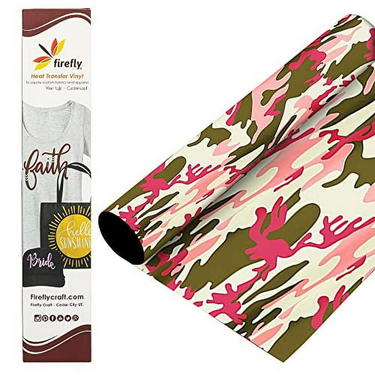 Firefly Craft Pattern Heat Transfer Vinyl Sheets - Pink Camo HTV - Iron On  Vinyl for Cricut, HTV Vinyl Sheets, Vinyl Iron On, Easy Cut & Weed, for  Cricut & Silhouette Cameo 