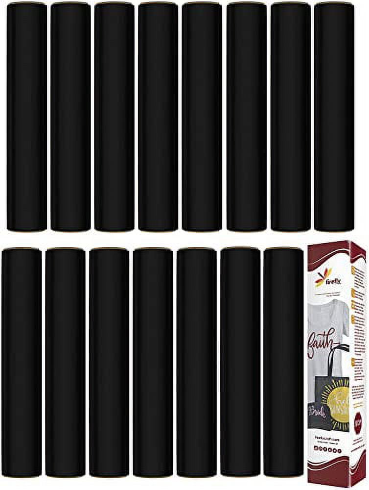 Firefly Craft Regular Black Heat Transfer Vinyl Bundle for Shirts HTV