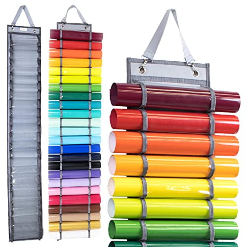 Firefly Craft Vinyl Organizer Vinyl Roll Holder Craft Vinyl Storage Organizer Rack Wall Mount Hanging Closet Studio or Over the Door Cricut