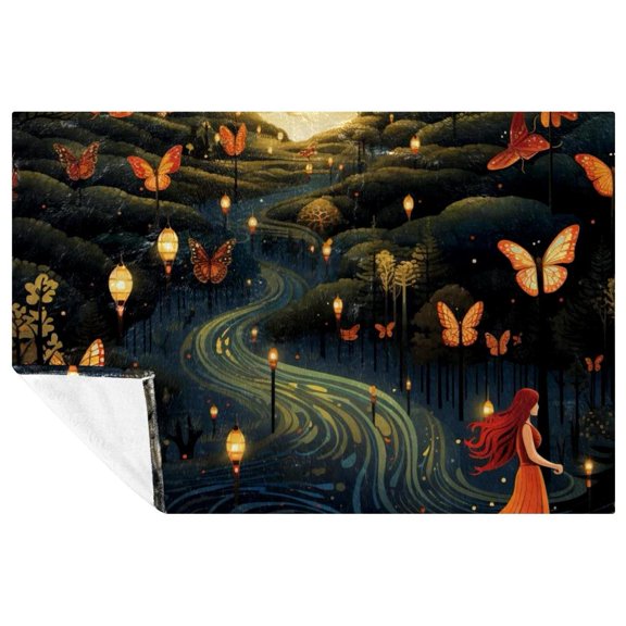 Firefly Custom Microfiber Throw Blanket, Fluffy Blankets, and Printed Lightweight Throw Blanket for Sofa, Bed, Couch, Office, and Camping