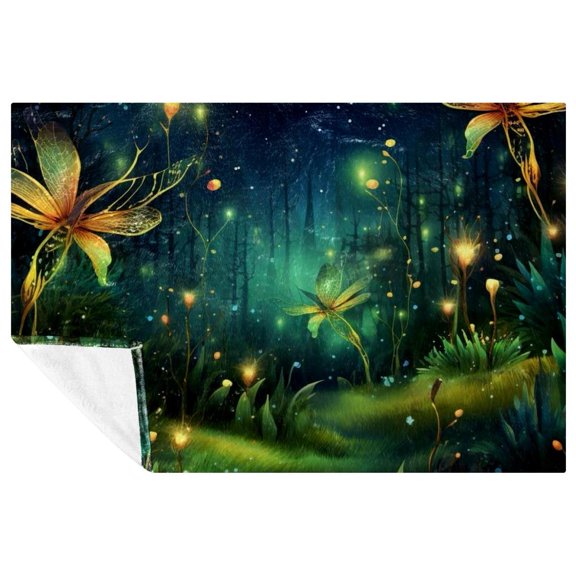 Firefly Custom Microfiber Throw Blanket: Soft and Warm Printed Blanket for Sofa, Bed, Couch, Office, Camping