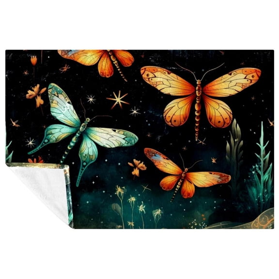 Firefly Custom Printed Microfiber Throw Blanket - Soft and Warm Lightweight Blanket for Sofa, Bed, Couch, Office, and Camping