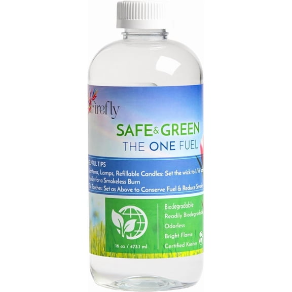 Firefly Fuel Eco-Friendly Tiki Torch Fuel, Lamp Oil, Clear, 16 oz