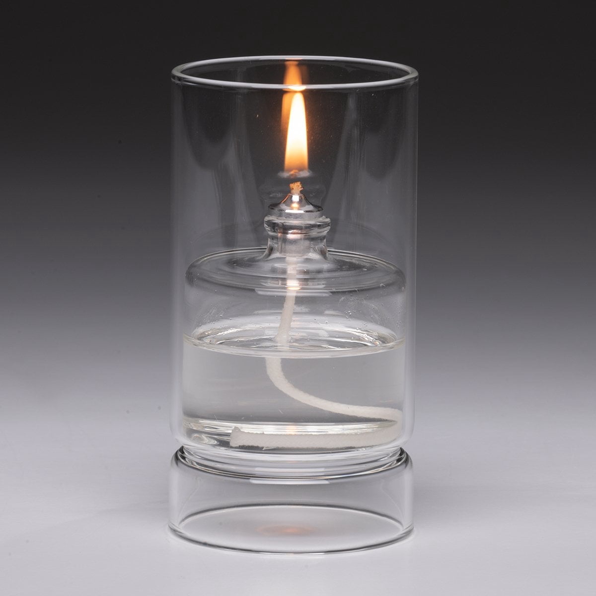 Firefly Ethereal Oil Lamp Candle, Clear Hurricane Shield, Refillable, 2 oz, 4.5 in Tall