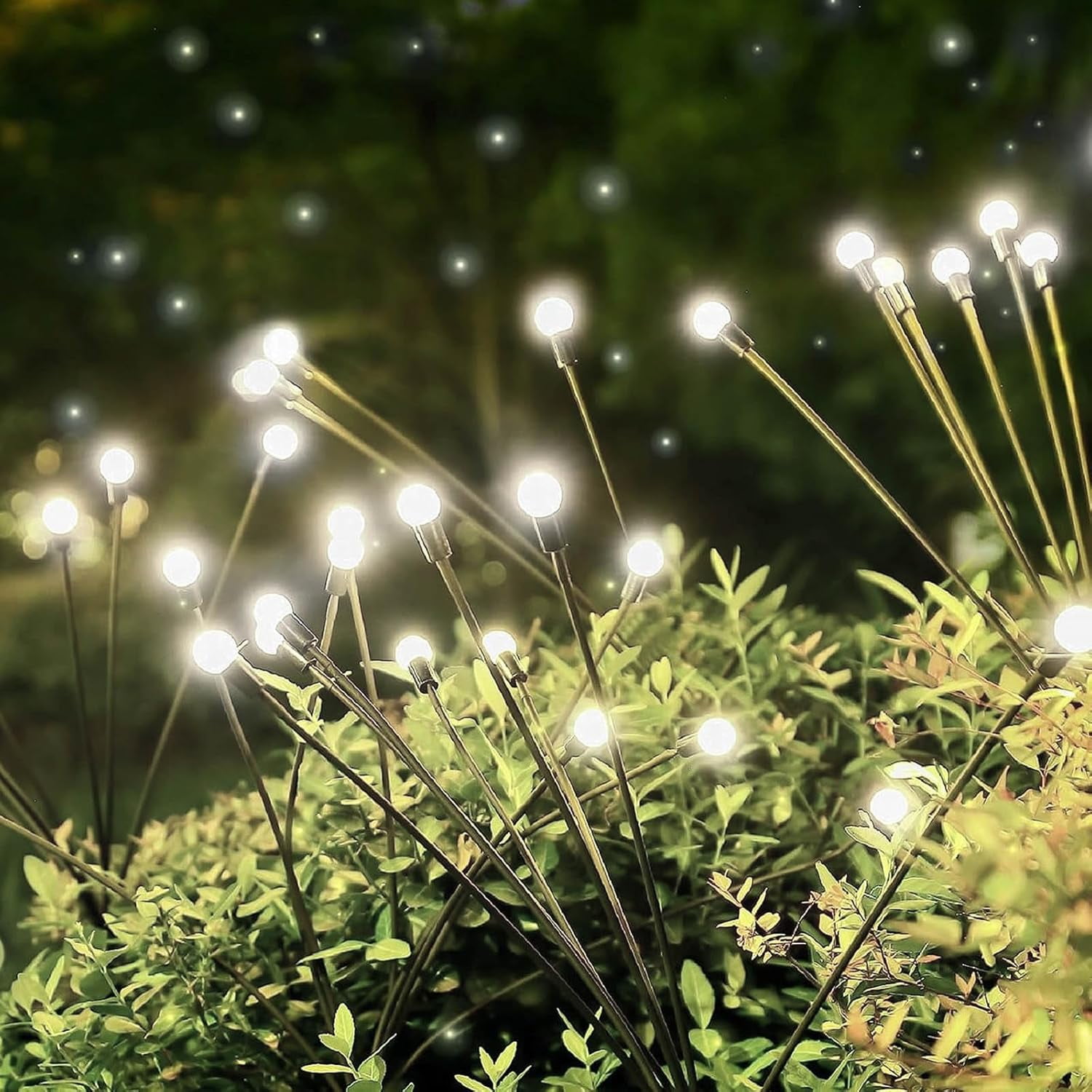 Warm White Solar LED Firefly Garden Lights Multipack