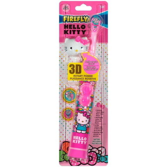 Firefly Hello Kitty Power Toothbrush with Cover, Battery Included, Ages 3+