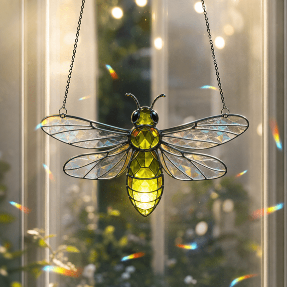 Firefly Holographic Acrylic Window Ornament Rainbow Suncatcher Remembrance Gift