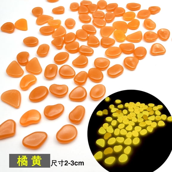 Firefly Hope 1.1-LB (260-Piece) Blue Glow in the Dark Garden Pebbles, Luminous Decorative Stones for Walkways, Yard Landscaping & DIY Outdoor Garden Decor, Orange