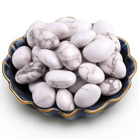 Firefly Hope 1.1lb Bulk Natural White Turquoise Healing Crystals, Tumbled Polished Irregular Crystal Stones