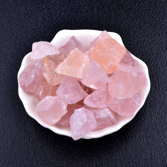 Firefly Hope 1.1lb Rough Raw Natural Clear Quartz Gemstone, Multi-Use Crystal Rock for Lapidary, Jewelry Making, Wire Wrapping, Reiki Healing & Decoration, Pink Crystal