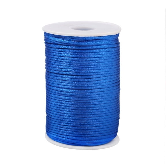 Firefly Hope 1.5mm Nylon Satin Cord Braided Beading Thread, Rattail Macrame String for Chinese Knotting, Bracelets, Necklaces & DIY Jewelry Making, Blue